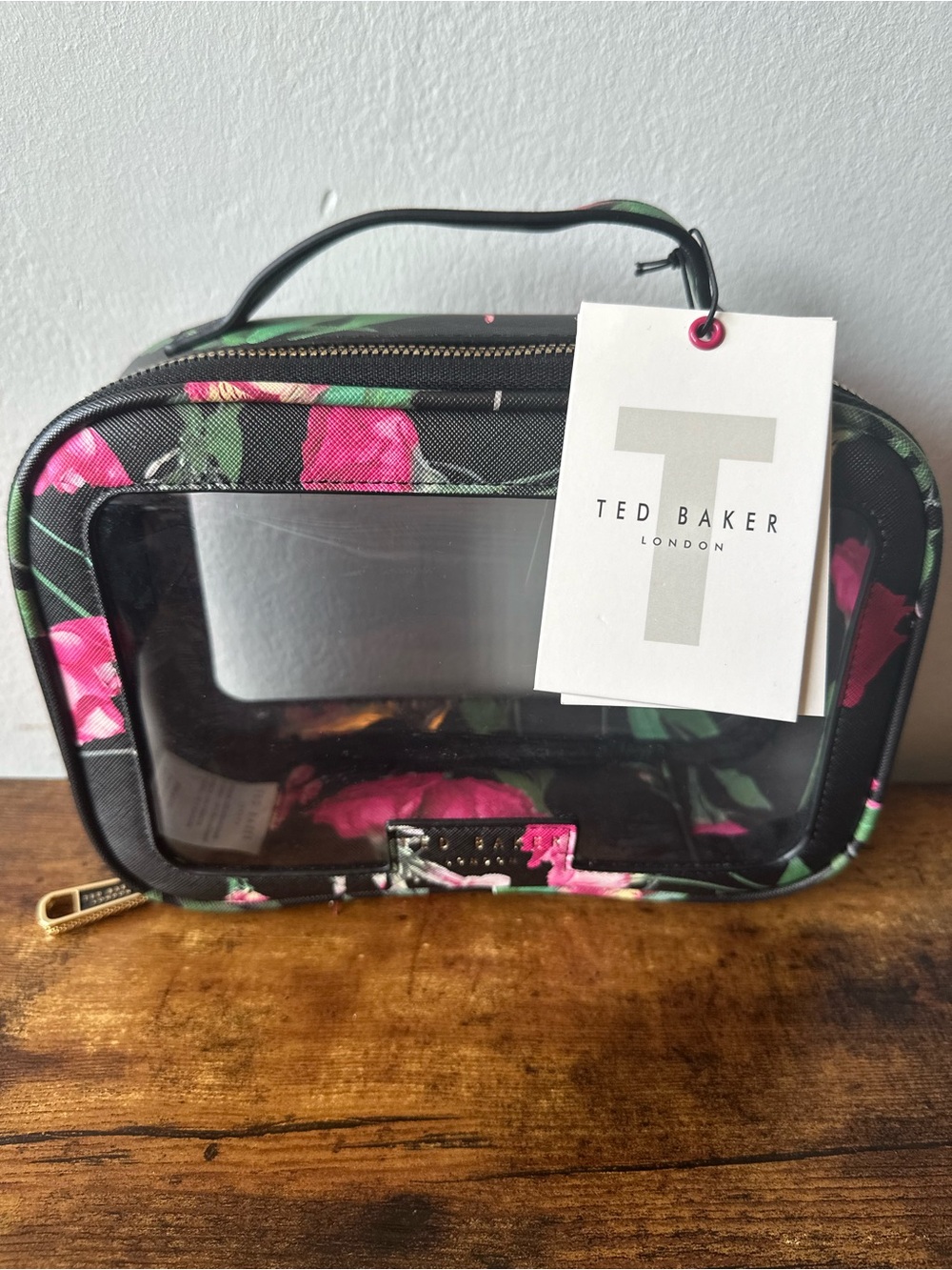 Ted Baker 3-Piece Black Floral Travel Cosmetic Set Giftable Luxury NWT - Picture 4 of 7